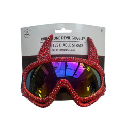 Red Rhinestone Devil Goggles