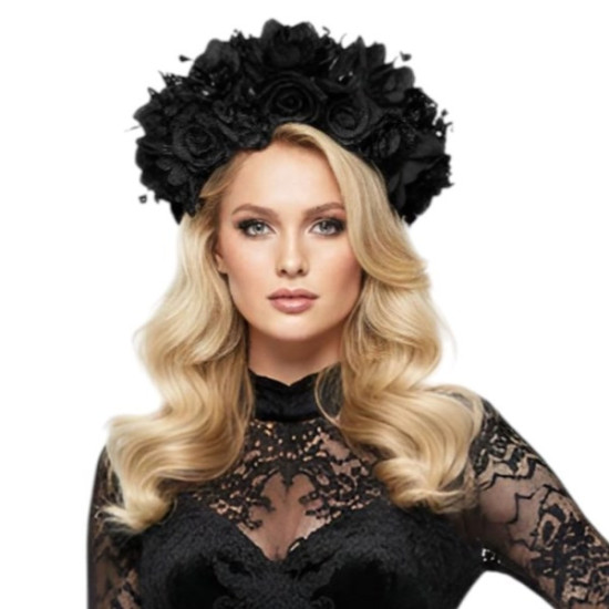 Black Floral Headband