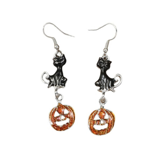 Cat Pumpkin Earrings