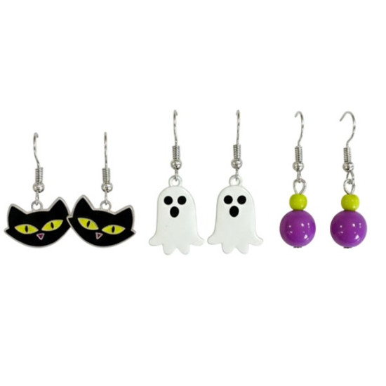 Halloween Earrings, 3 pairs
