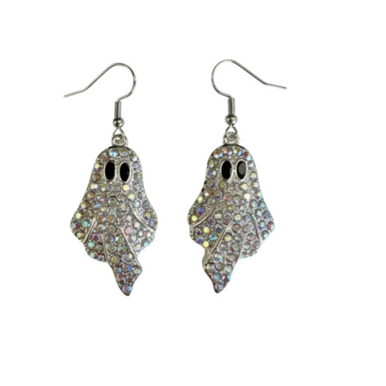 Rhinestone Ghost Earrings
