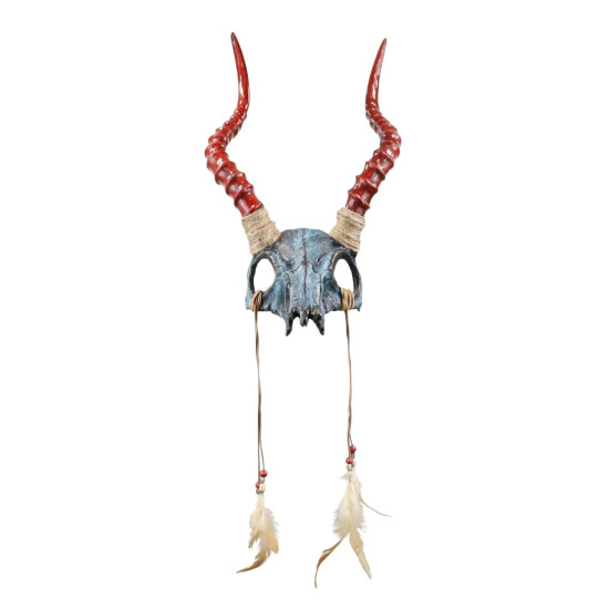 Voodoo Skull Headpiece with Red Horns