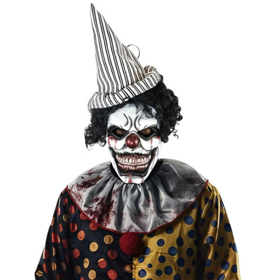 Evil Carnival Clown Mask with Hat