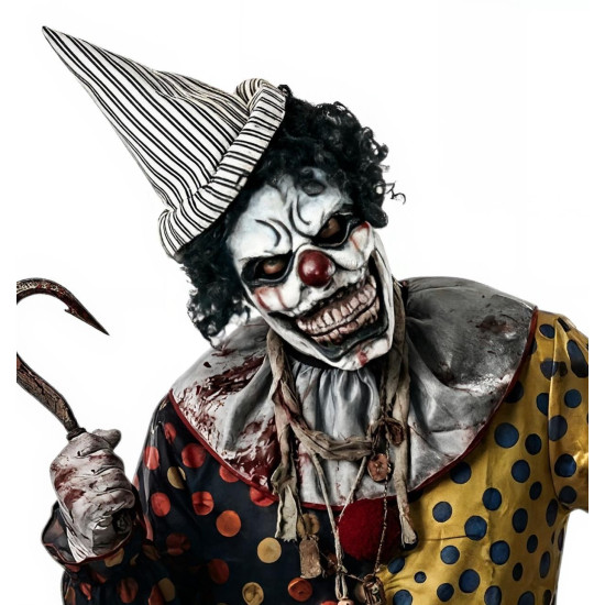 Evil Carnival Clown Mask with Hat