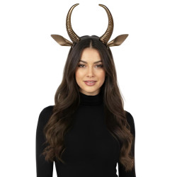 Gold Horned Headband with Ears