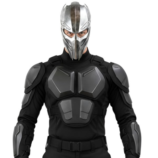 Silver Cyberpunk Enforcer Mask