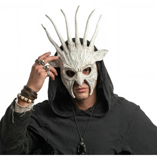 White Voodoo Demon Horns Mask
