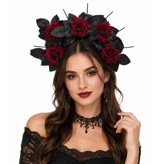 Black Gothic Floral Headband