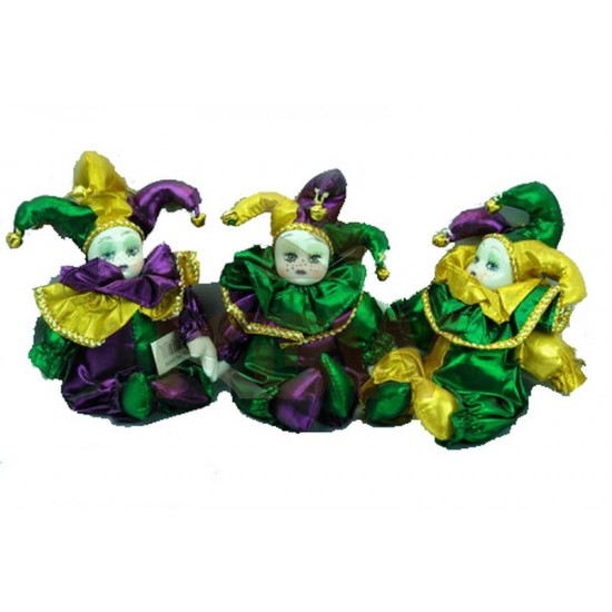 5 Inch Mardi Gras Jester Dolls - Assorted