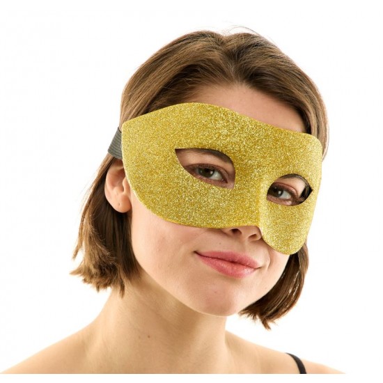 Gold Glitter Masquerade Mask