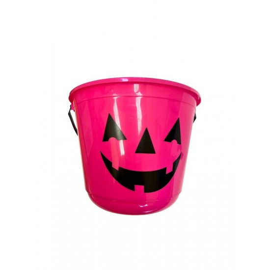 Hot Pink Jack-O-Lantern Bucket