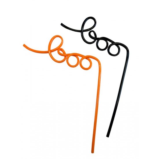 Halloween "Boo" Straws  2 Pack