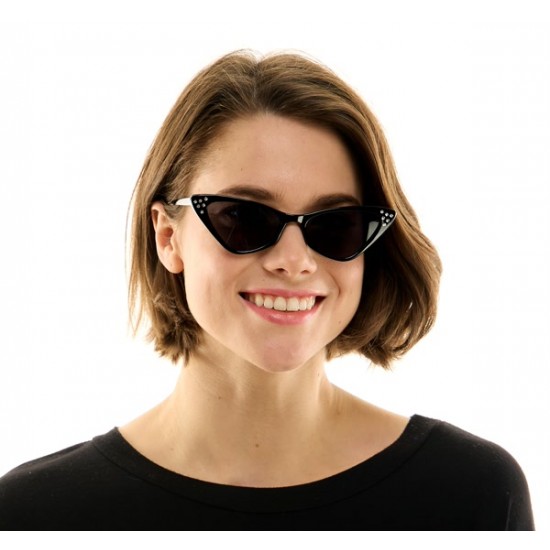 Black Cat Eye Rhinestone Glasses