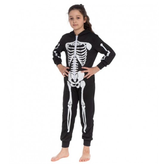 Child Hooded Skeleton Jumpsuit - Small Child Hooded Skeleton Jumpsuit - Small