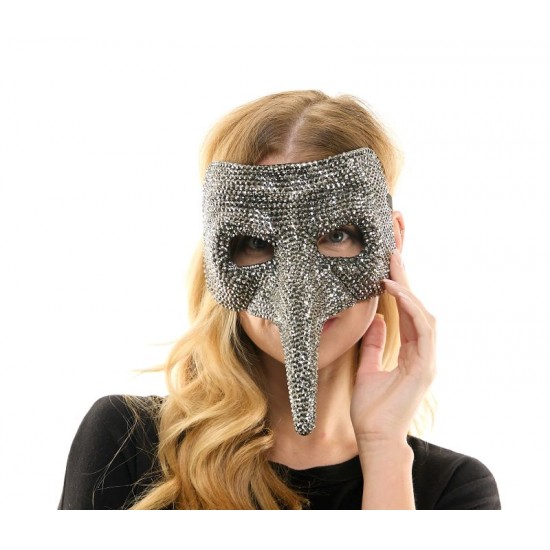 Silver Rhinestone Plague Dr. Mask