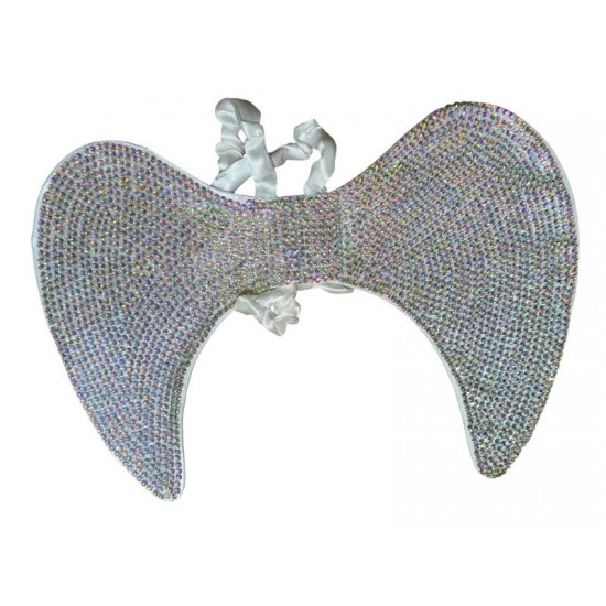Iridescent Rhinestone Angel Wings