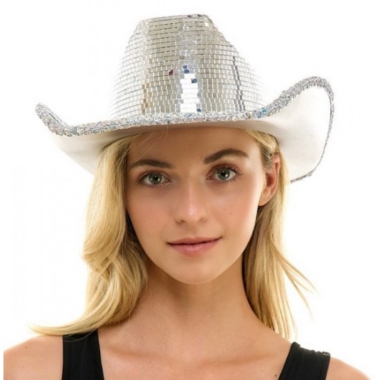 Silver Mirror Cowboy Hat