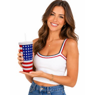 Patriotic Rhinestone Tumbler