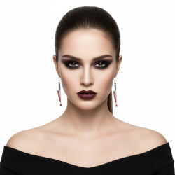Bloody Rhinestone Knife Earrings