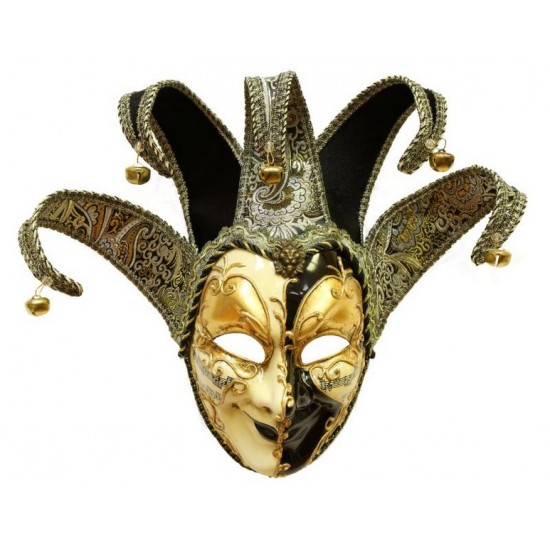 Black and White Venetian Jester Mask