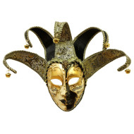 Black and White Venetian Jester Mask