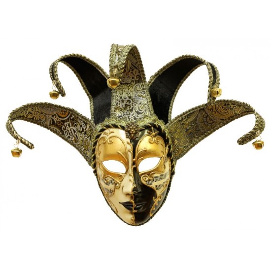 Black and White Venetian Jester Mask