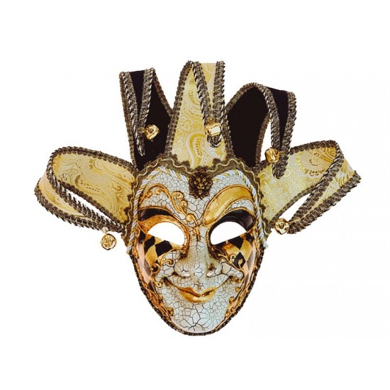 Gold and Black Venetian Jester Mask