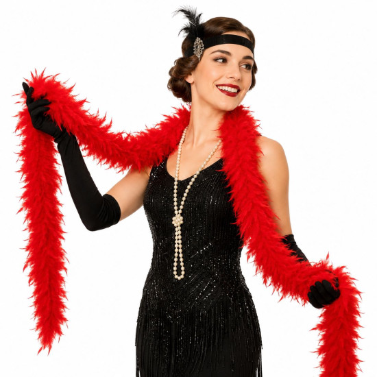 Red Feather Boa - 70g