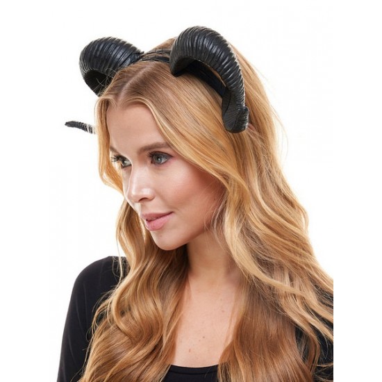 Black Ram Horn Headband