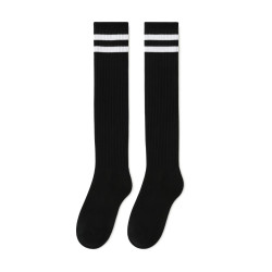Black Knee High Striped Socks Black Knee High Striped Socks