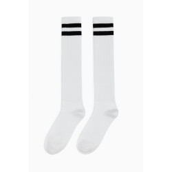White Knee High Striped Socks White Knee High Striped Socks