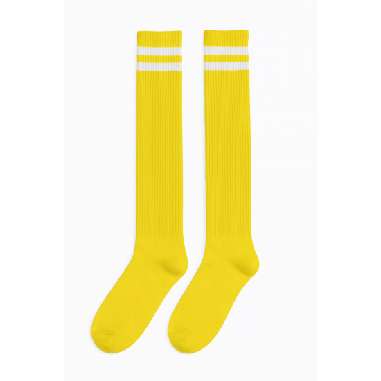 Yellow Knee High Striped Socks