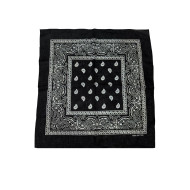 Black Paisley Bandana 20x20in