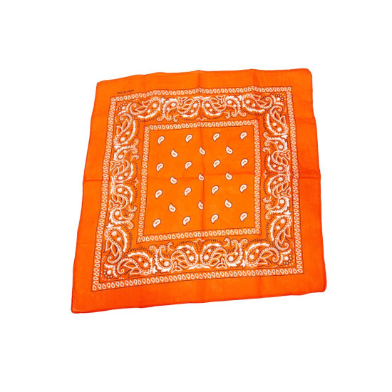 Orange Paisley Bandana 20x20in