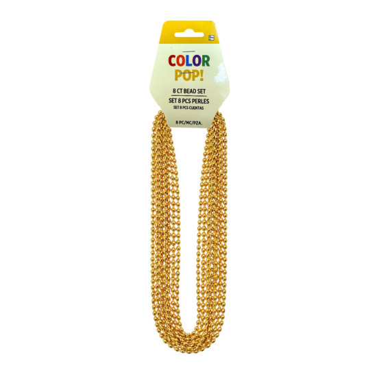 Gold 30 inch 8ct Oval Beads