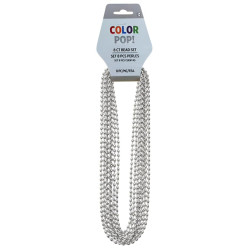Silver 30 inch 8ct Oval Beads