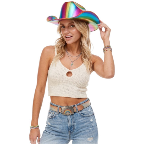 Rainbow Cowboy Hat