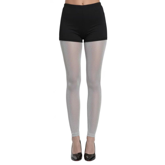 Adult Silver Footless Tights