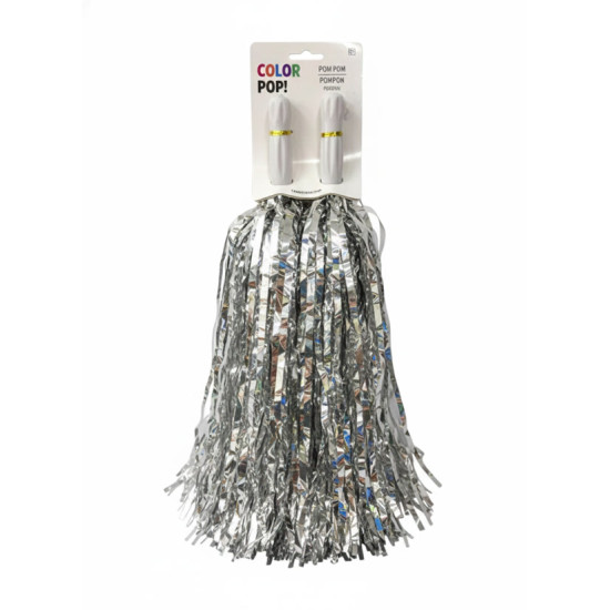 Silver Pom-poms 2ct