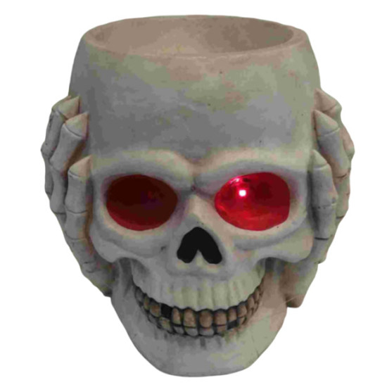 Light-Up Skull Bowl with Red Eyes