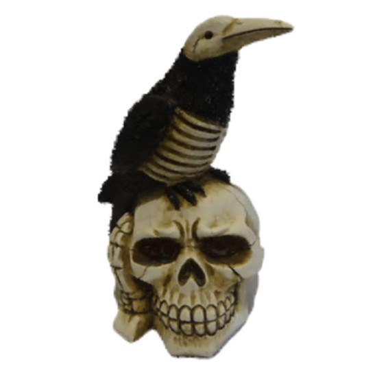 Skull With Skeleton Bird Décor Skull With Skeleton Bird Décor