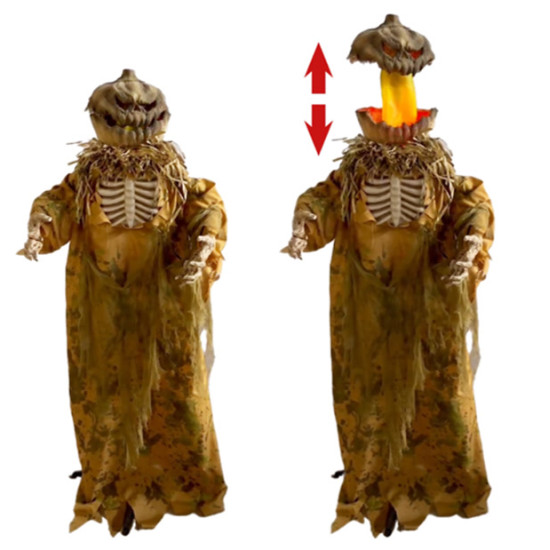 Head Popping Pumpkin Horror Animatronic 