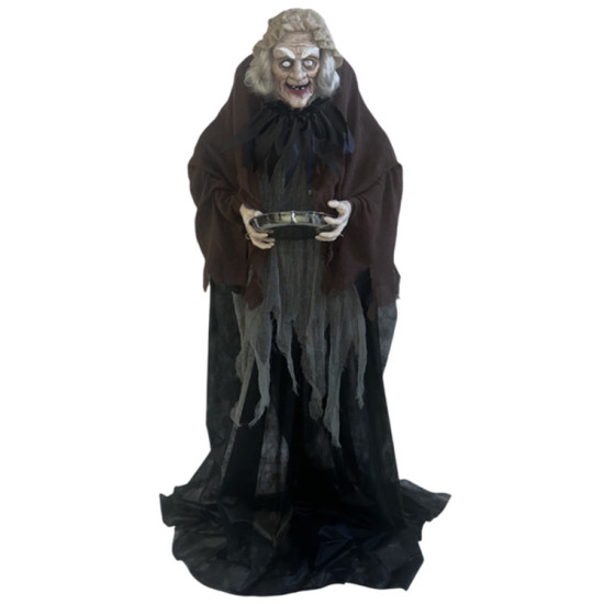 Screaming Candy Holding Witch Animatronic