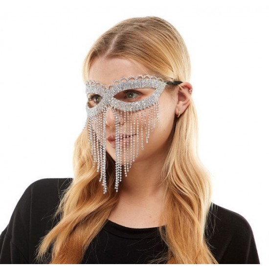 Crystal Fringe Mask