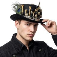 Skeleton and Feathered Top Hat