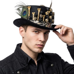 Skeleton and Feathered Top Hat