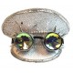 White Sequin Captain Hat with Goggles