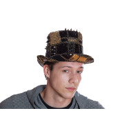 Black and Gold Sequin Spiked Top Hat