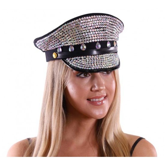 Rhinestone Police Hat