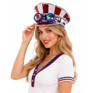 Patriotic Captain Hat with Goggles